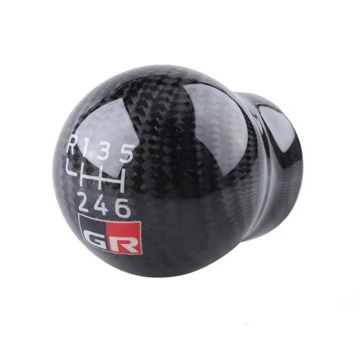 Genuine Carbon Fiber GR Gear Knob for Toyota Yaris GR, Corolla GR, GT86 and GR86 6 Speed