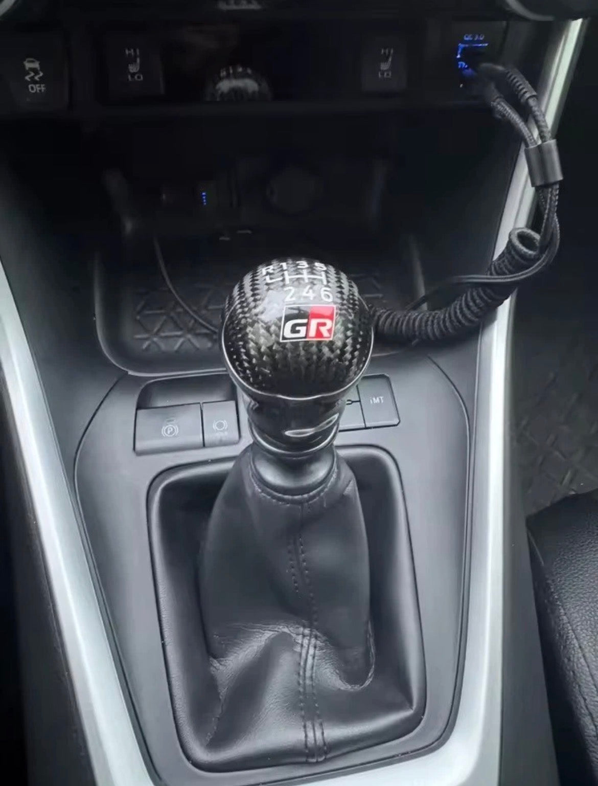 Genuine Carbon Fiber GR Gear Knob for Toyota Yaris GR, Corolla GR, GT86 and GR86 6 Speed