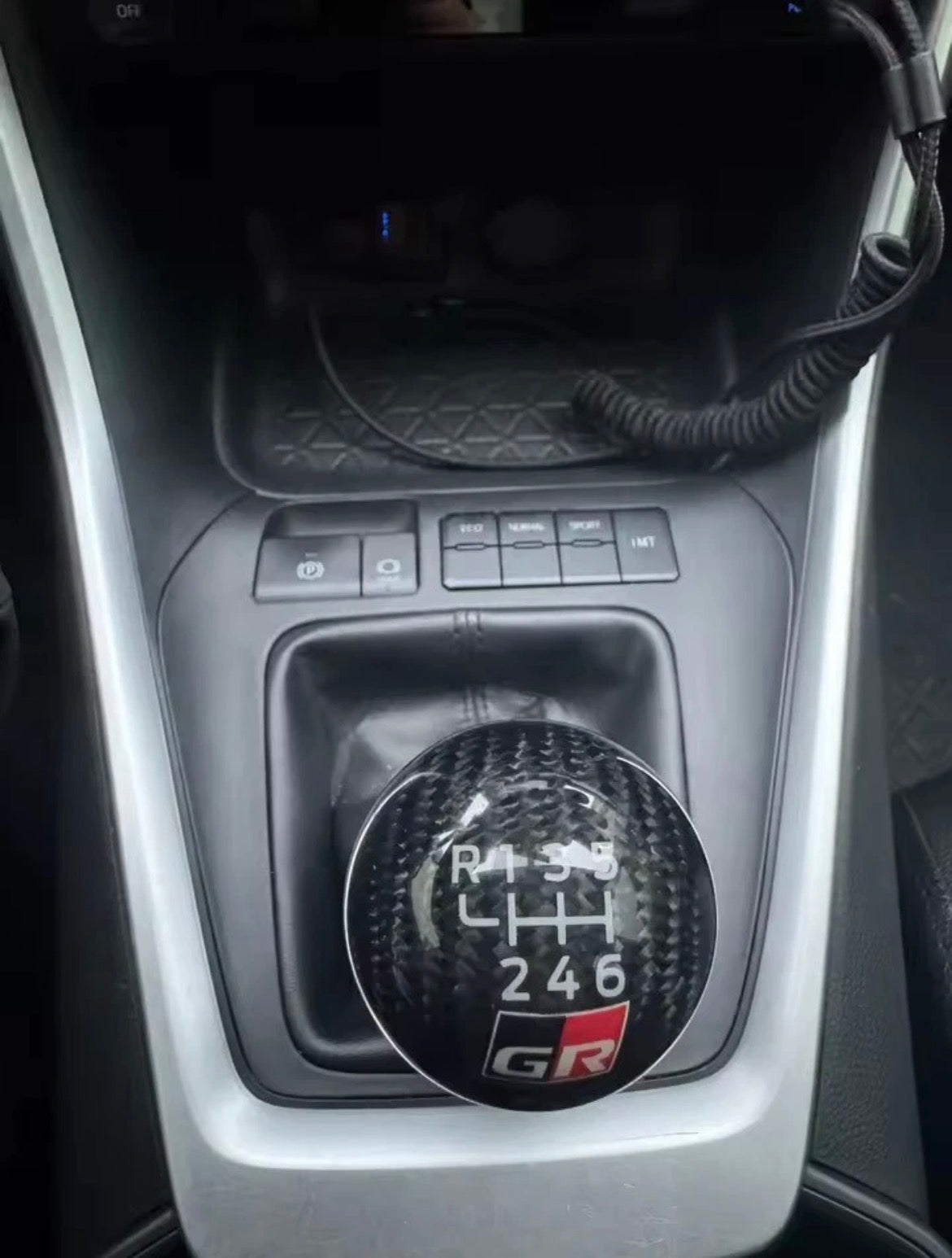 Genuine Carbon Fiber GR Gear Knob for Toyota Yaris GR, Corolla GR, GT86 and GR86 6 Speed