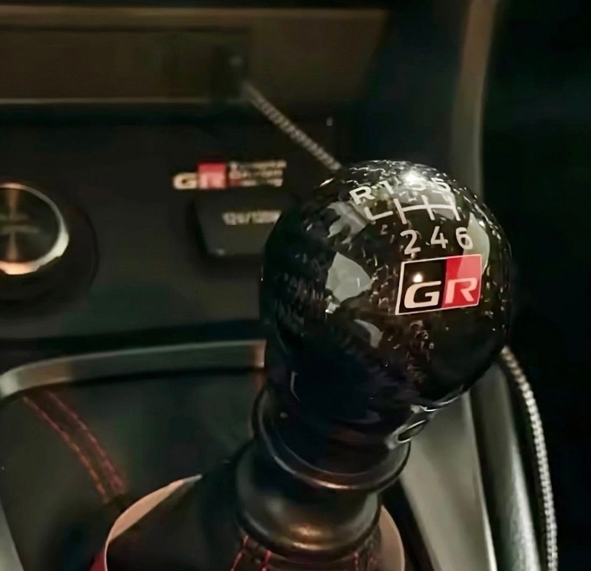 Genuine Carbon Fiber GR Gear Knob for Toyota Yaris GR, Corolla GR, GT86 and GR86 6 Speed
