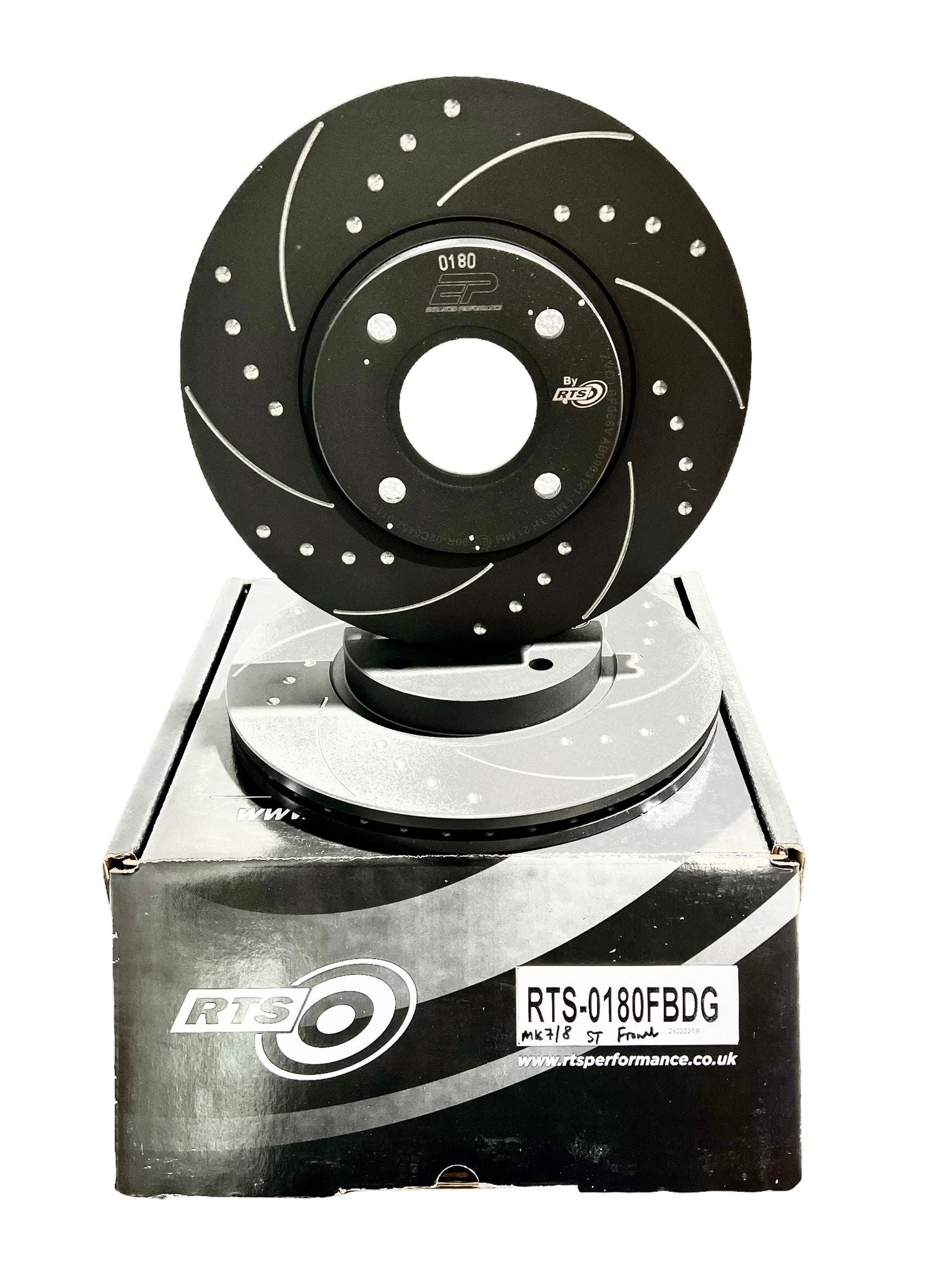 Enhanced Performance (By RTS) Brake Disc Upgrade - MK8 Fiesta ST - Drilled & Grooved - Car Enhancements UK