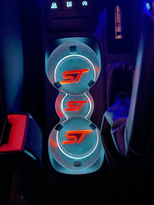 MK8 Fiesta - Cup Holder Inserts With Logo - Car Enhancements UK