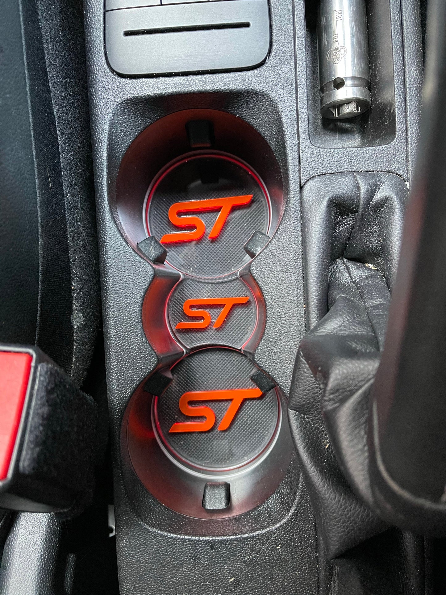 MK8 Fiesta - Cup Holder Inserts With Logo - Car Enhancements UK